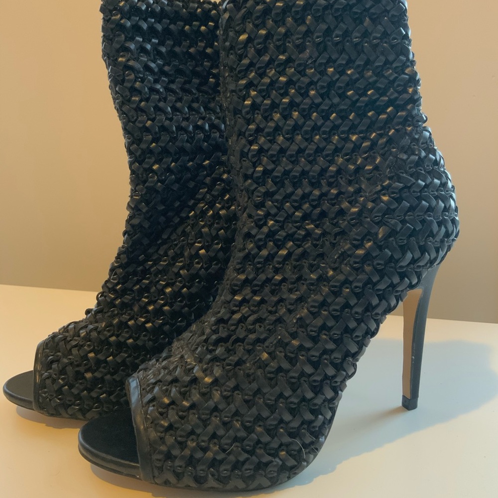 Zara Black Open Toe Booties